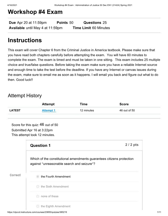 Exam for Workshop #4