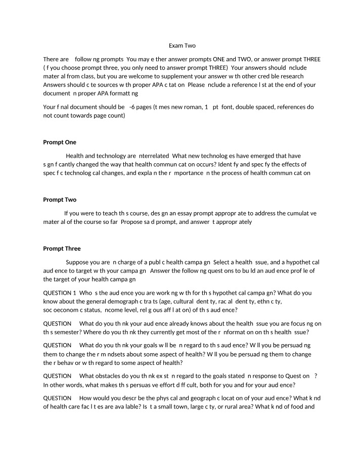 COMS2310 - Exam Two
