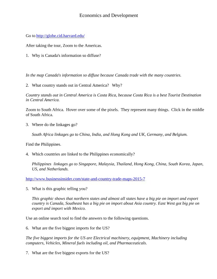 Economics and Development - Trade Linkages and FDI