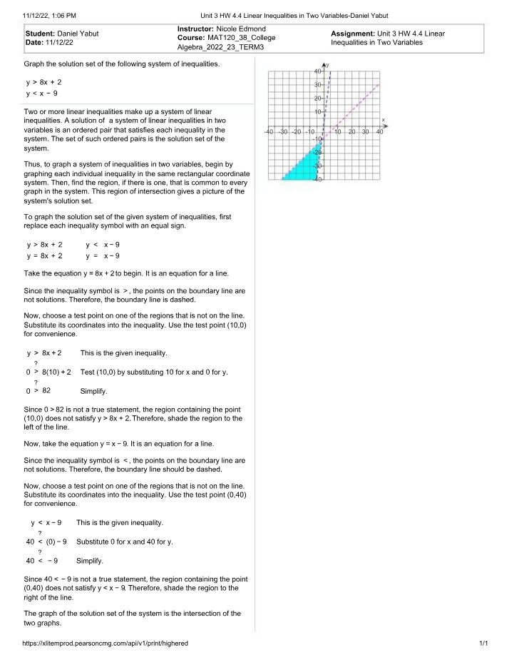 Linear Inequalities in Two Variables - Graphing