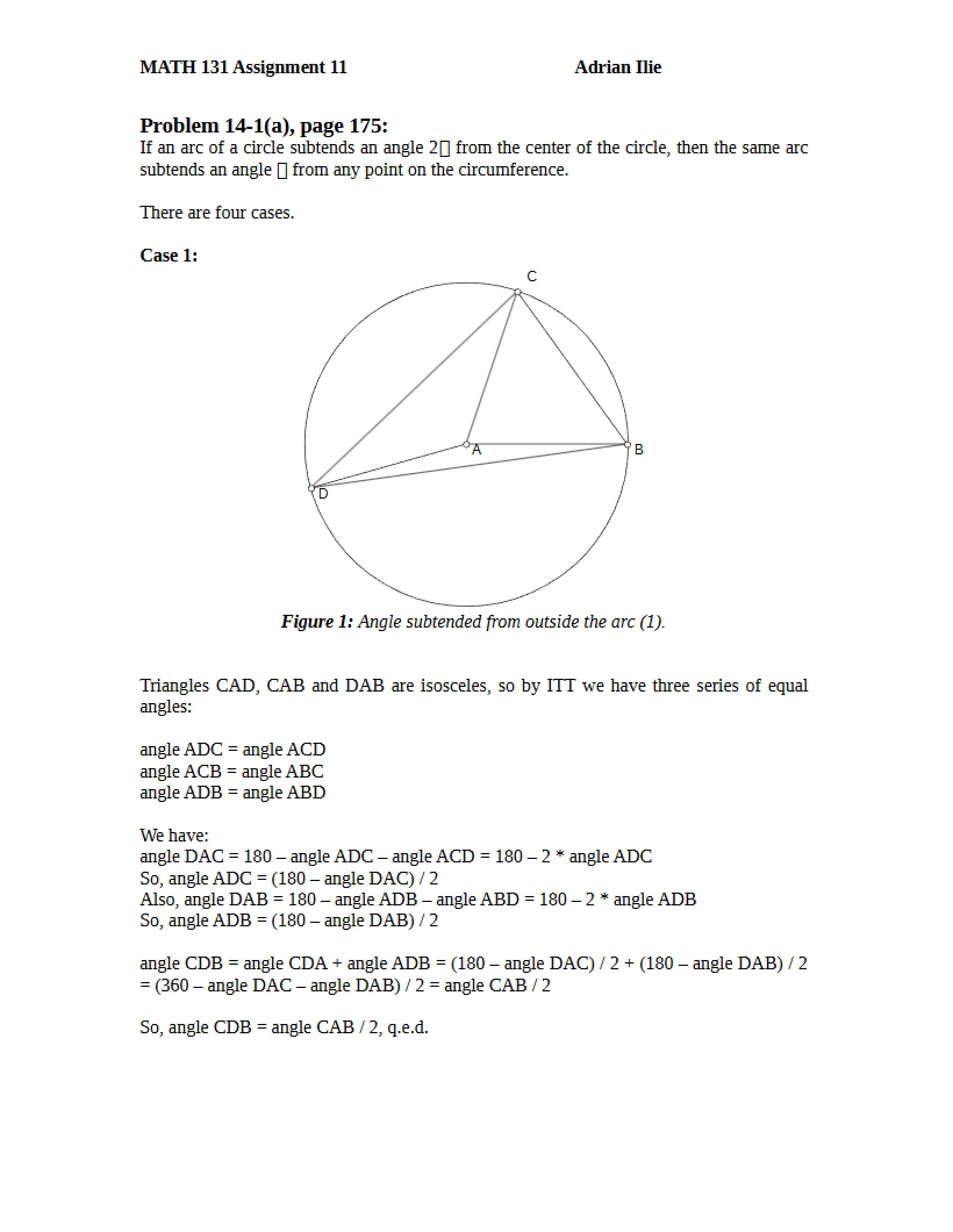 Assignment Eleven Calculus