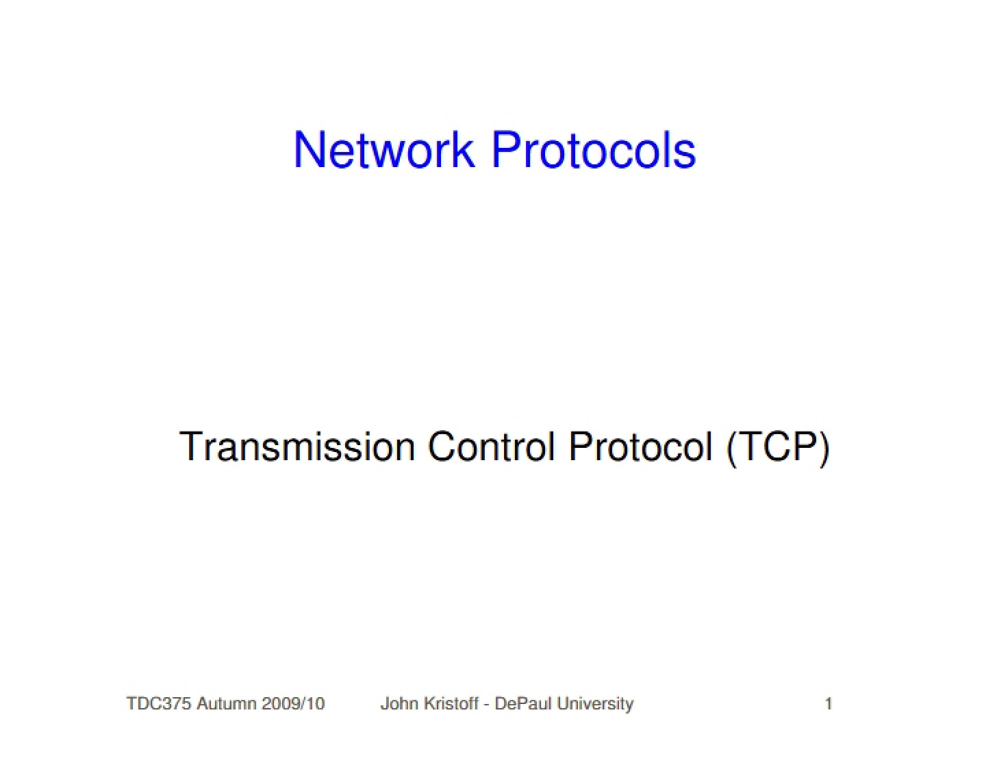 TCP Overview