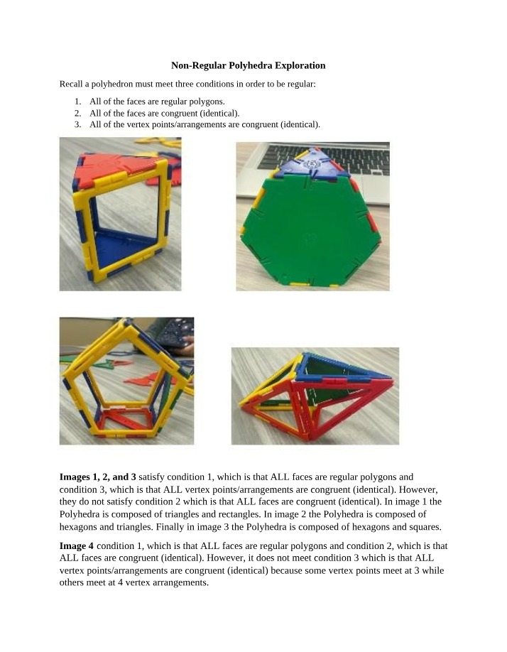 Exploration of Non-Regular Polyhedra