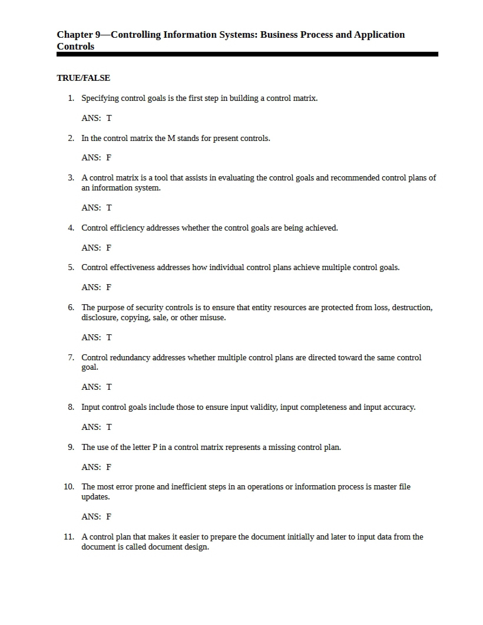 Accounting Systems - Chapter 9