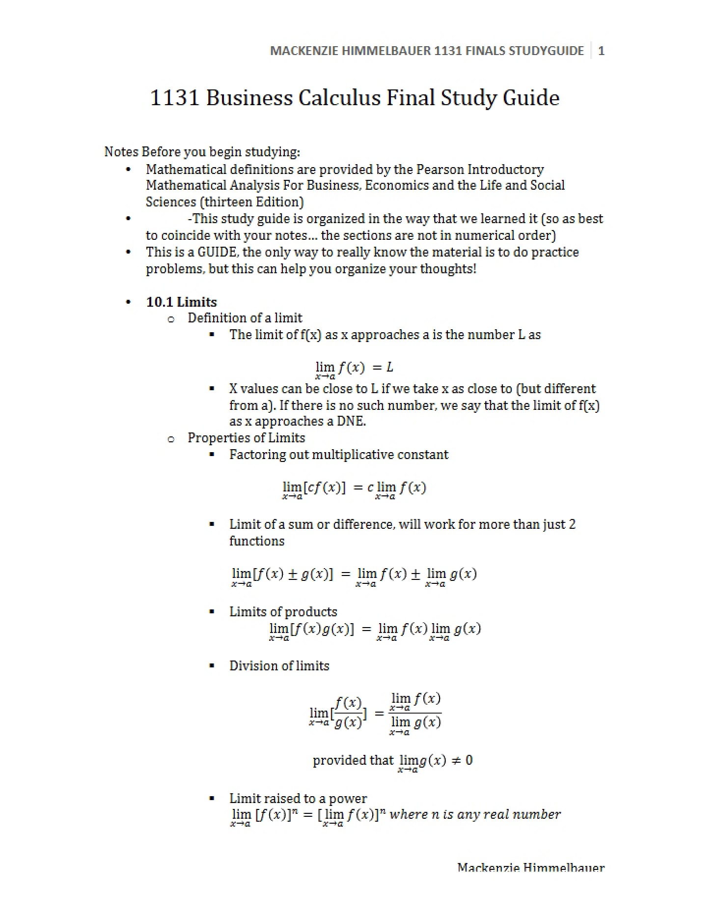 Final Exam Guide
