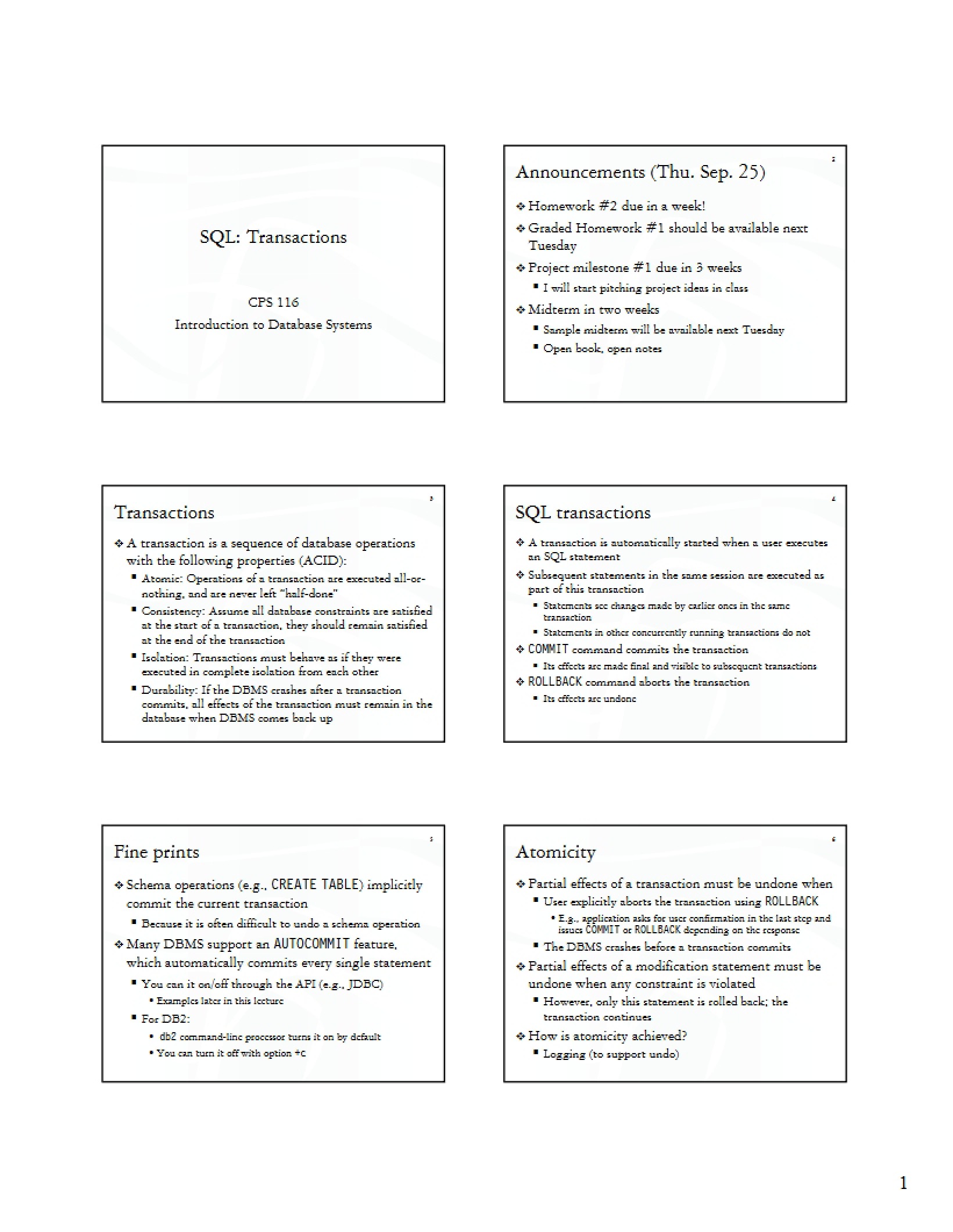 Database Transactions