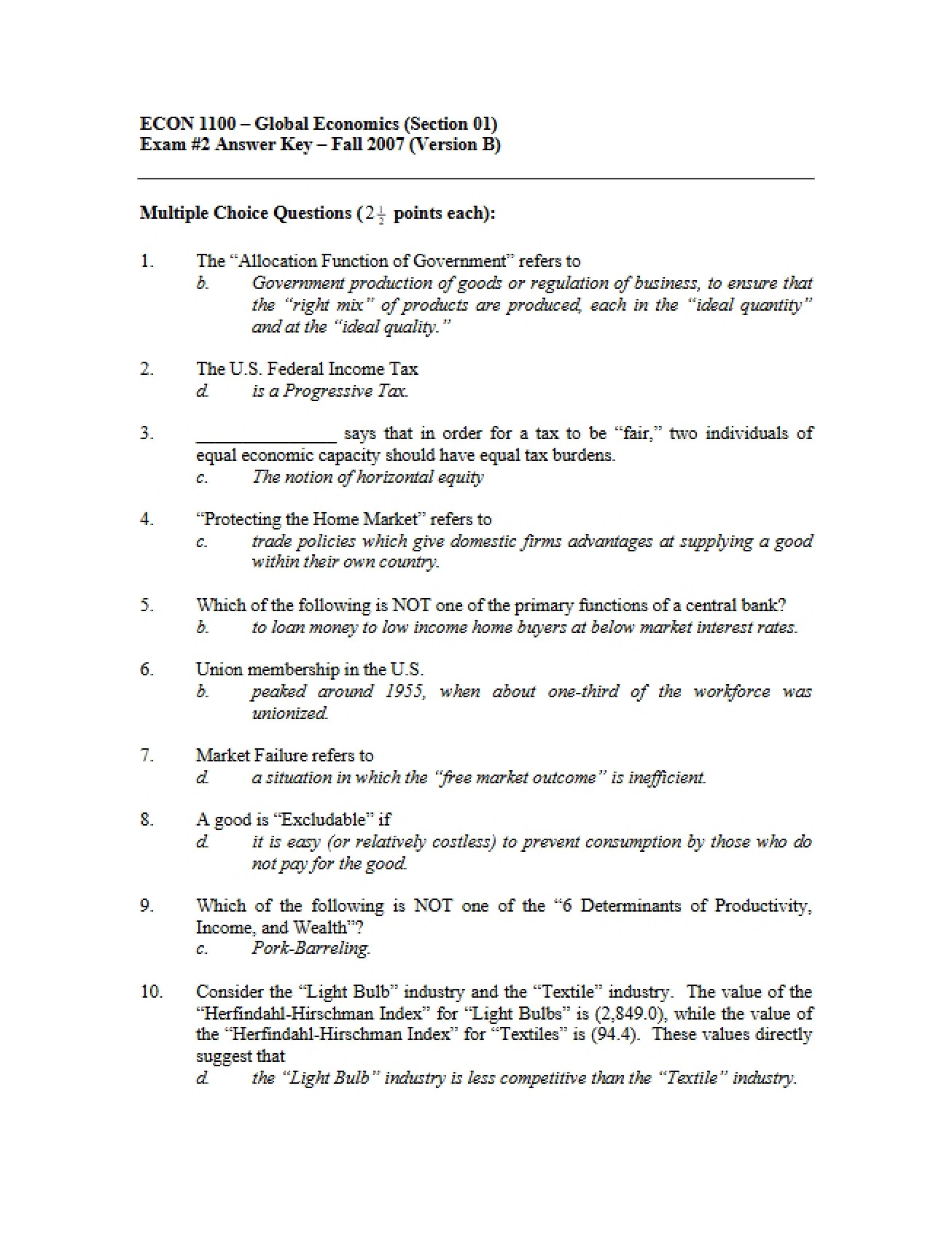 Review Sheet for Examination Number Two