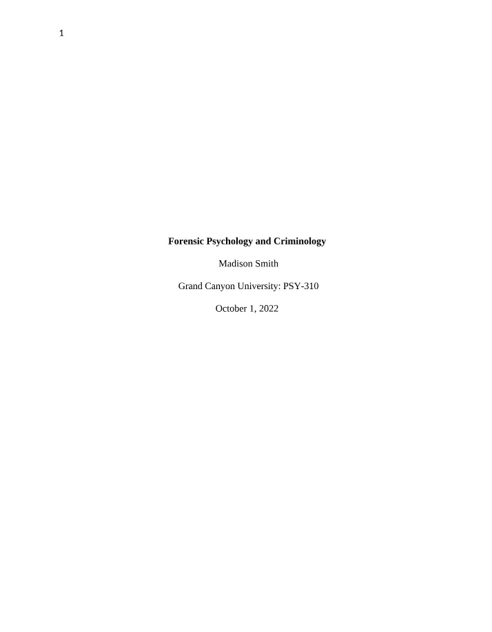 Impact of Forensic Psychology on the Justice System