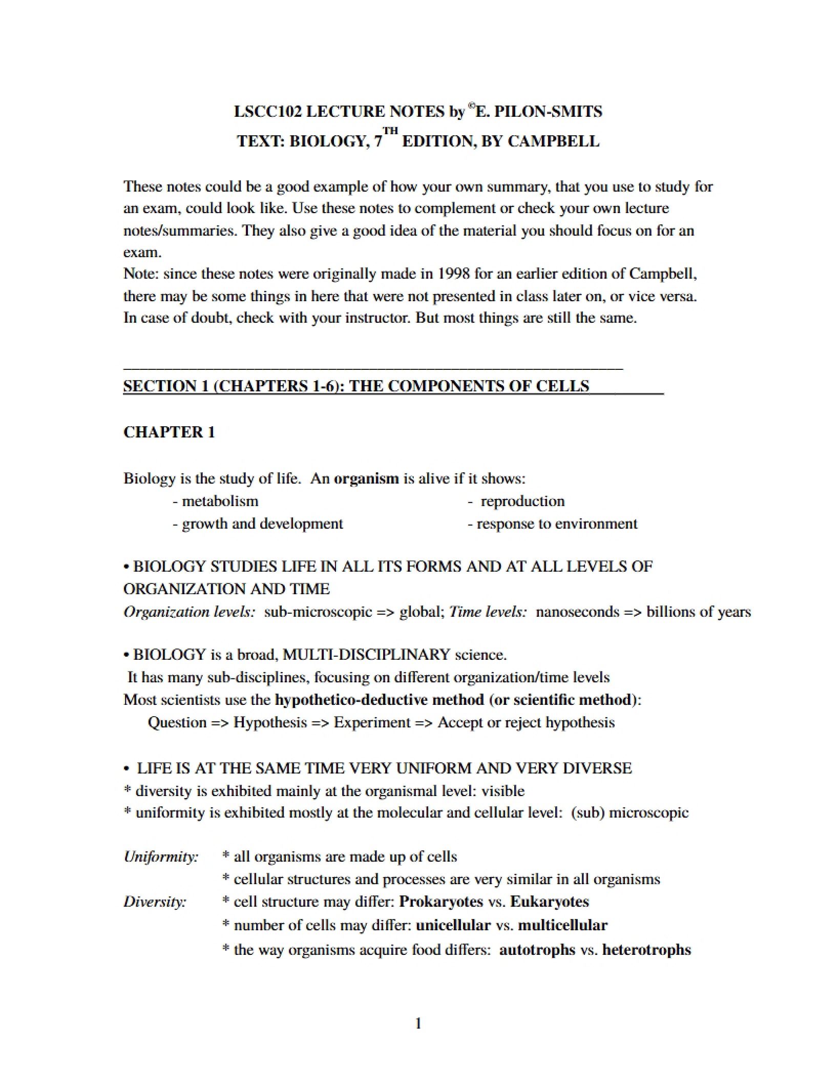 Section 8 Lecture Notes