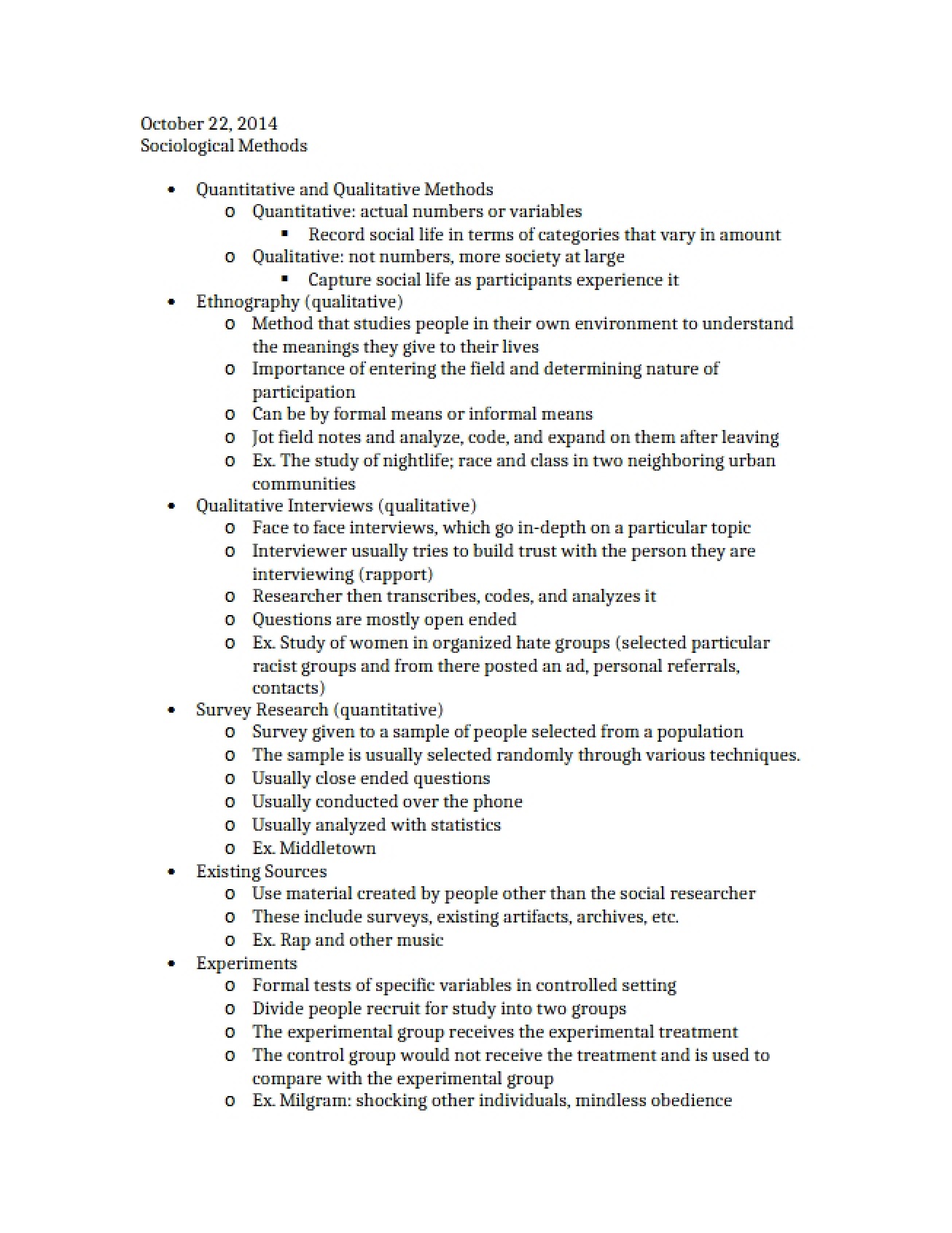 Methods in Sociology