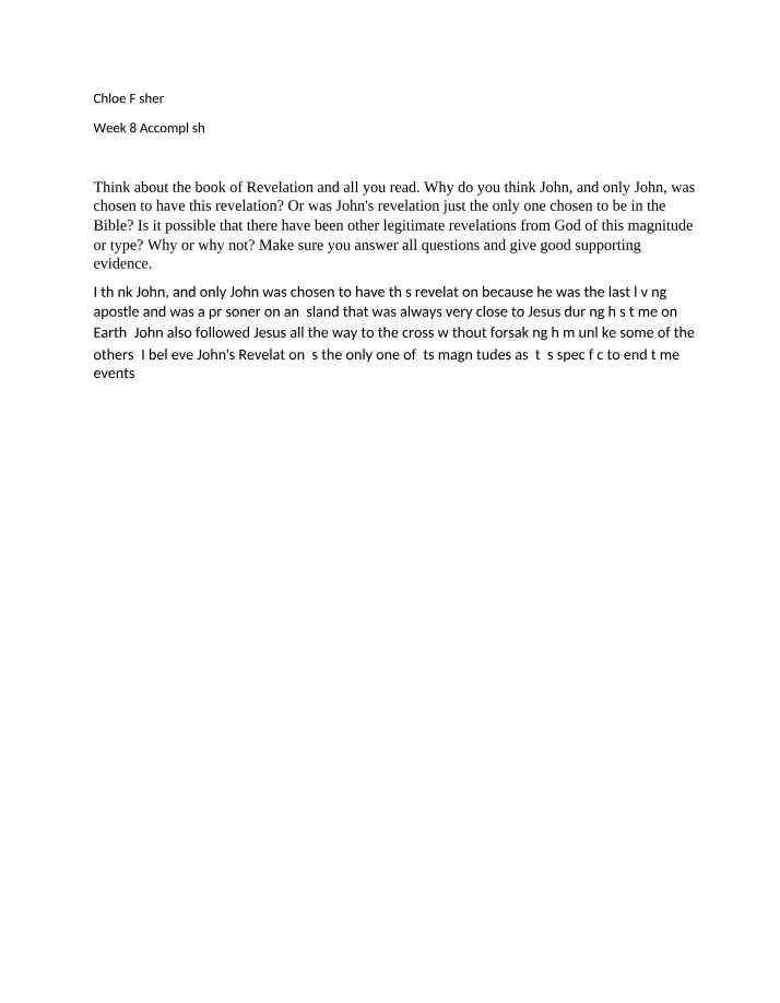 Week 8 Accomplishments