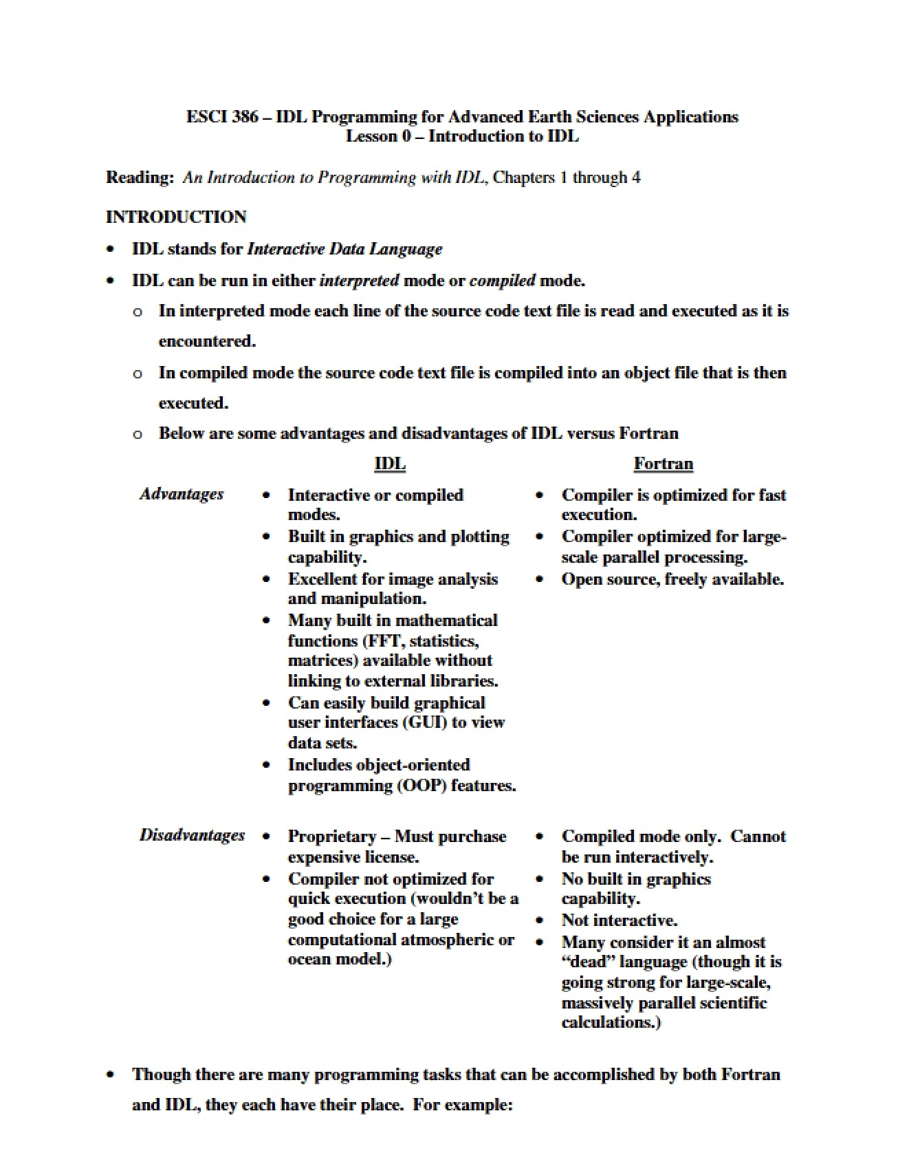IDL Basics