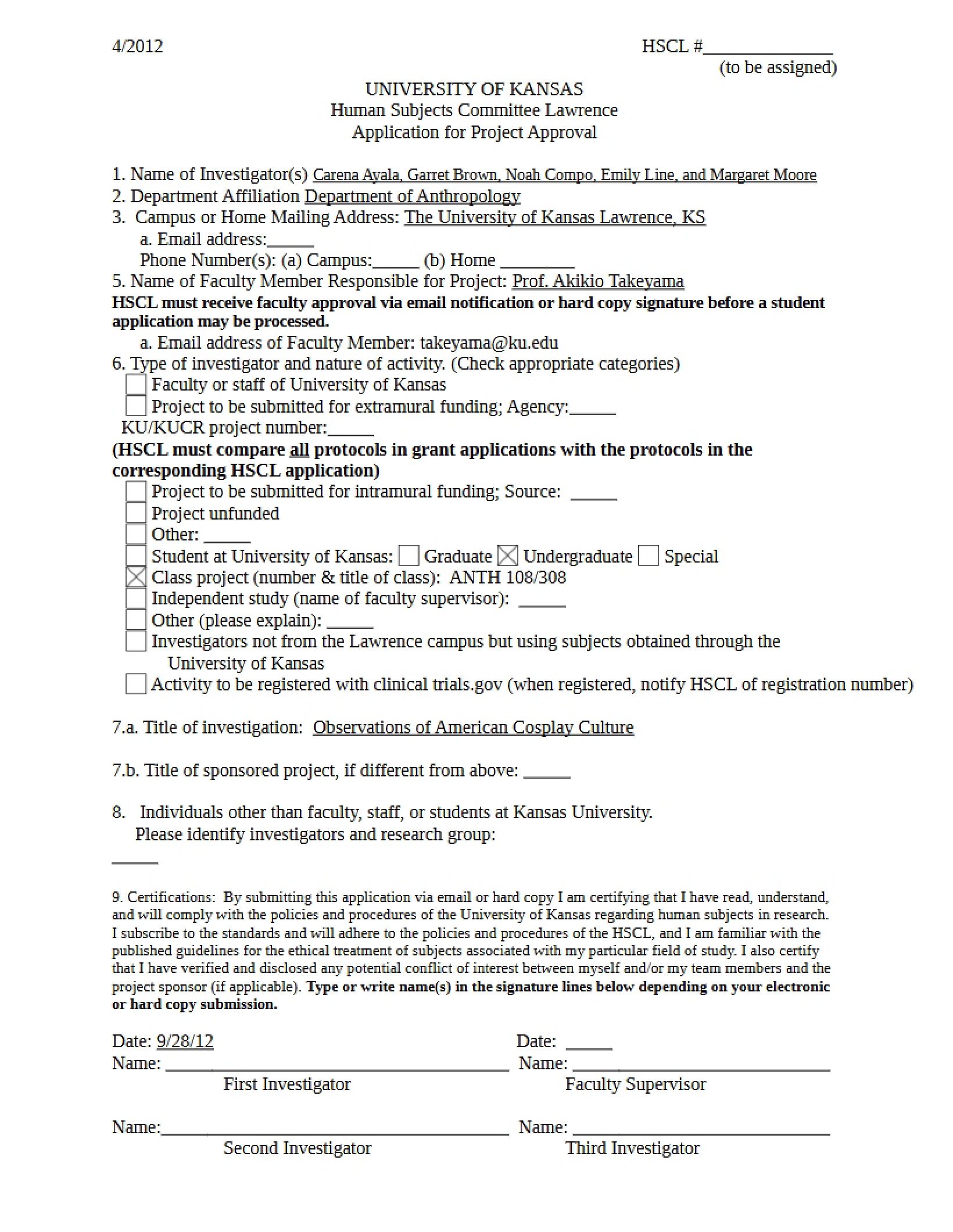 Ethnography Proposal