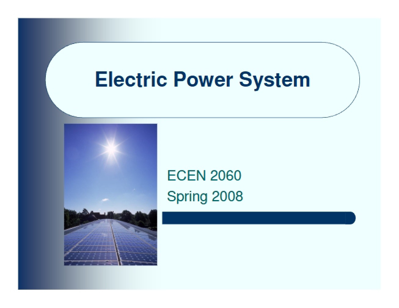 Overview of Electric Power Systems