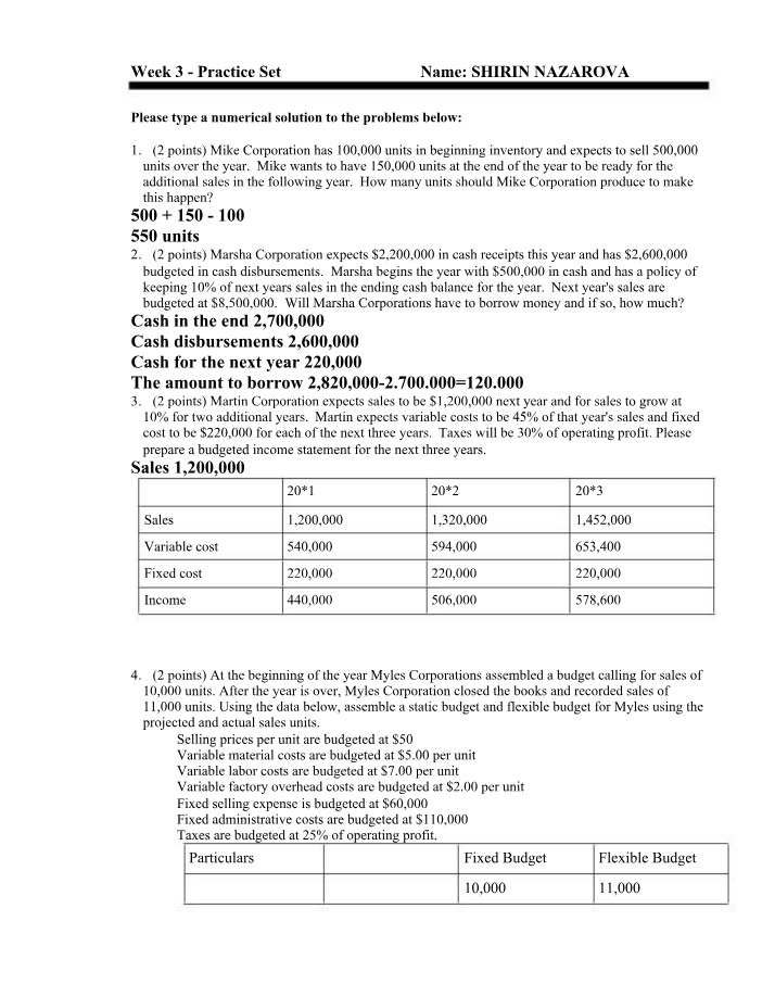 Practice Set for Week 3