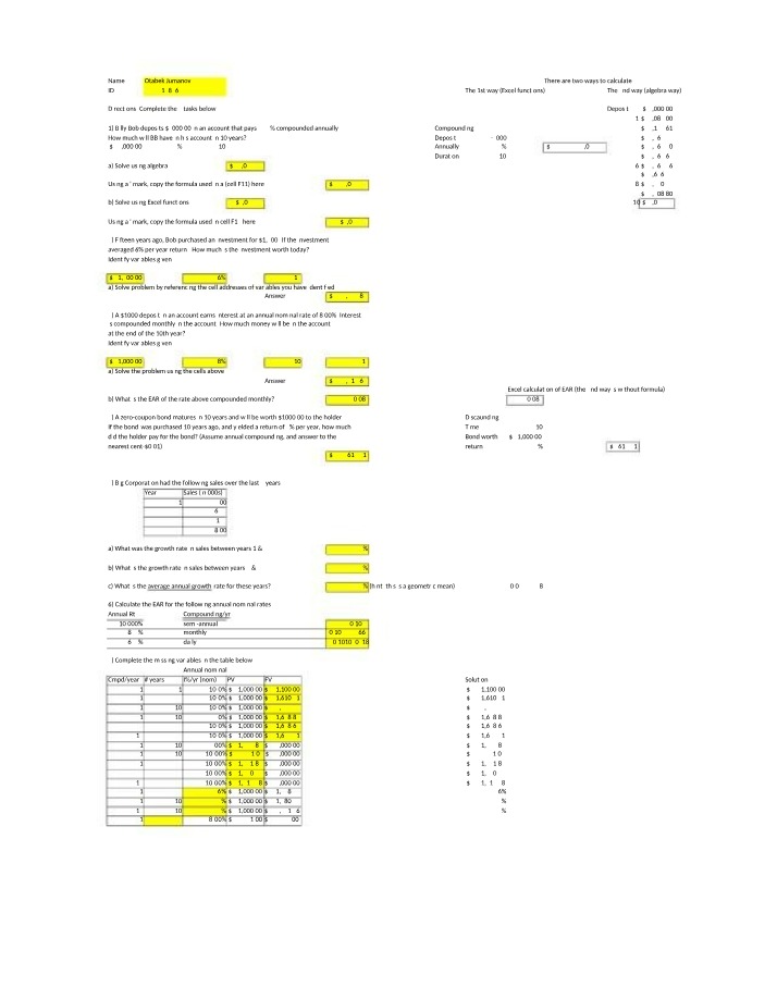 Future Value and Compound Interest Calculations