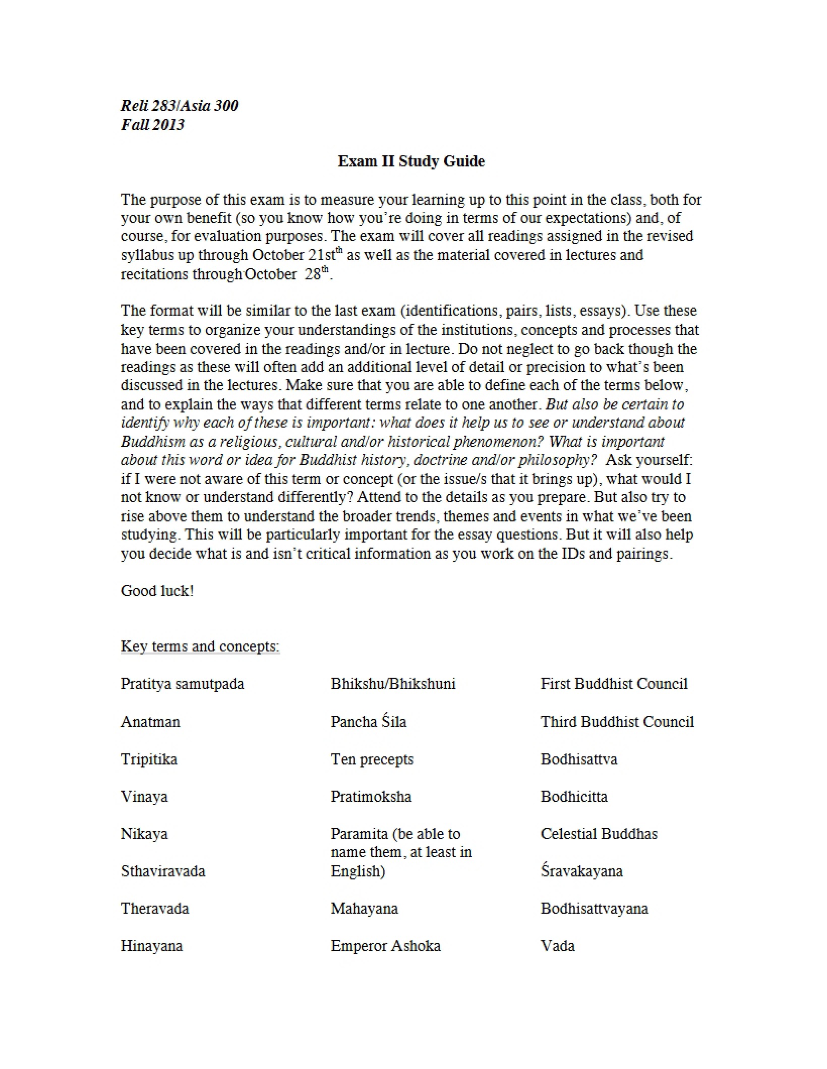 Midterm 2 Study Guide Reli 283