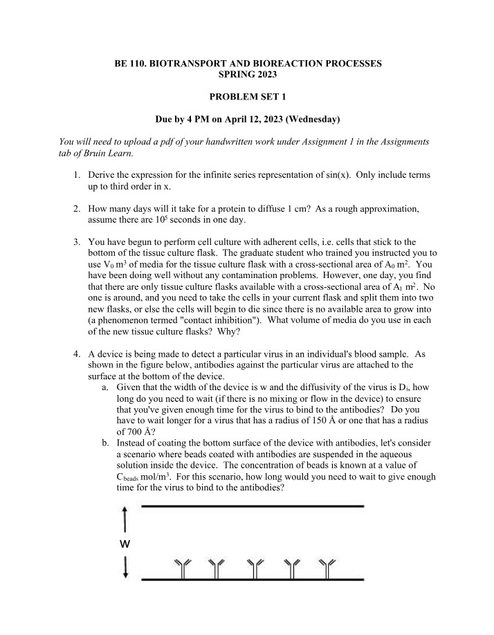 Biotransport and Bioreaction Processes - Diffusion and Sin(x) Series