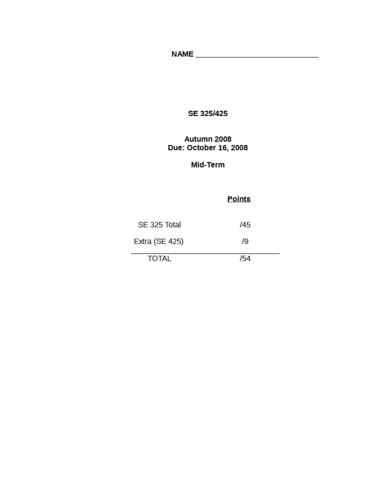 Software Engineering Midterm