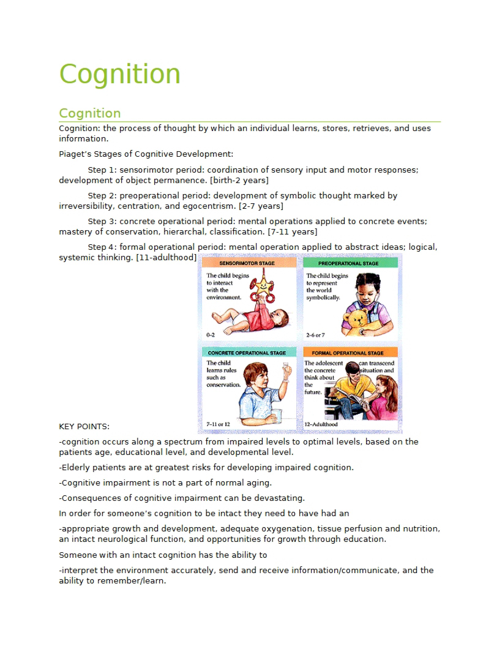 Health Care Cognition