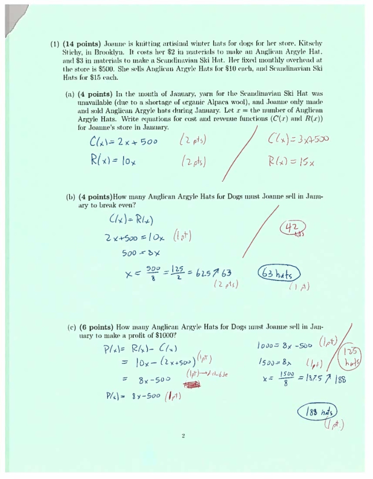 Solutions for Mock Midterm 1F