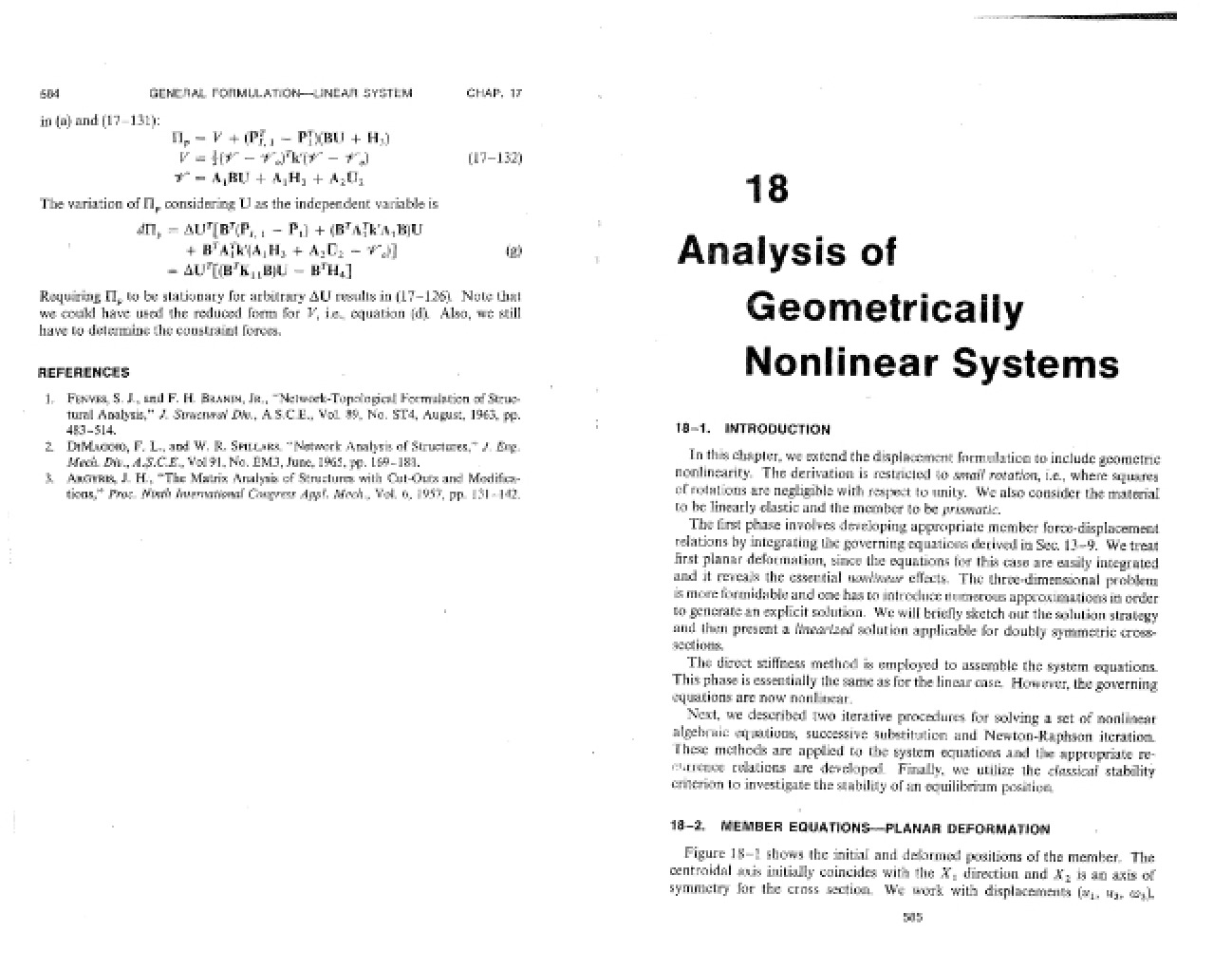 Geometrically Nonlinear Systems Analysis