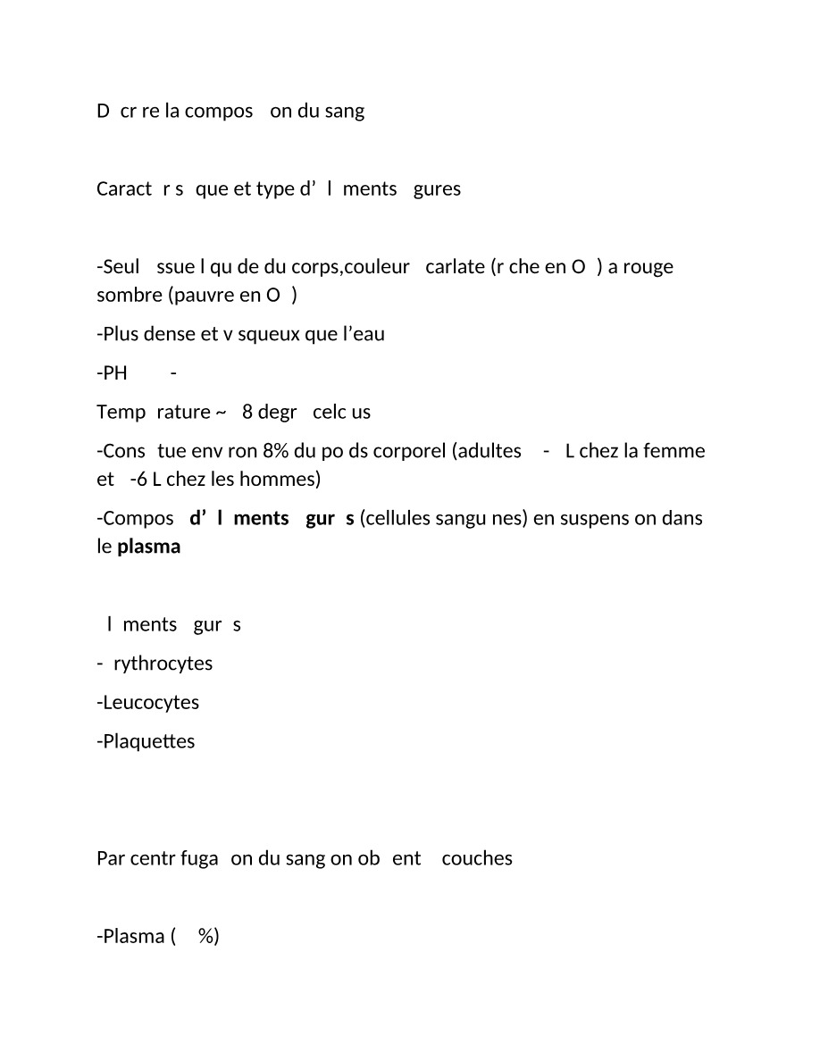 Composition et Fonctions du Sang, Hémostase et Système Lymphatique