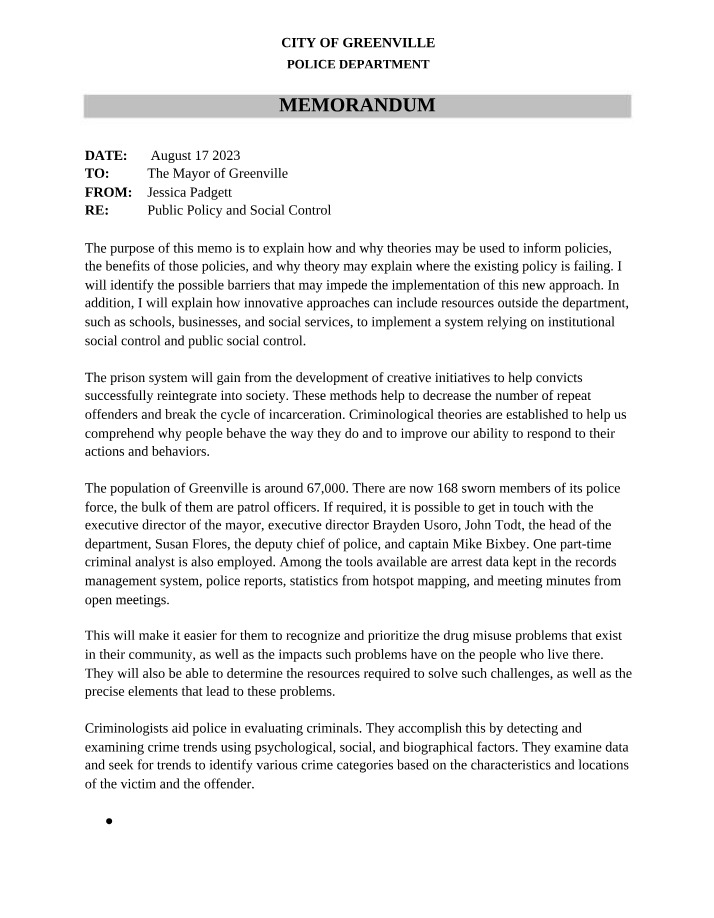 Project Three Memo Template - CJ306