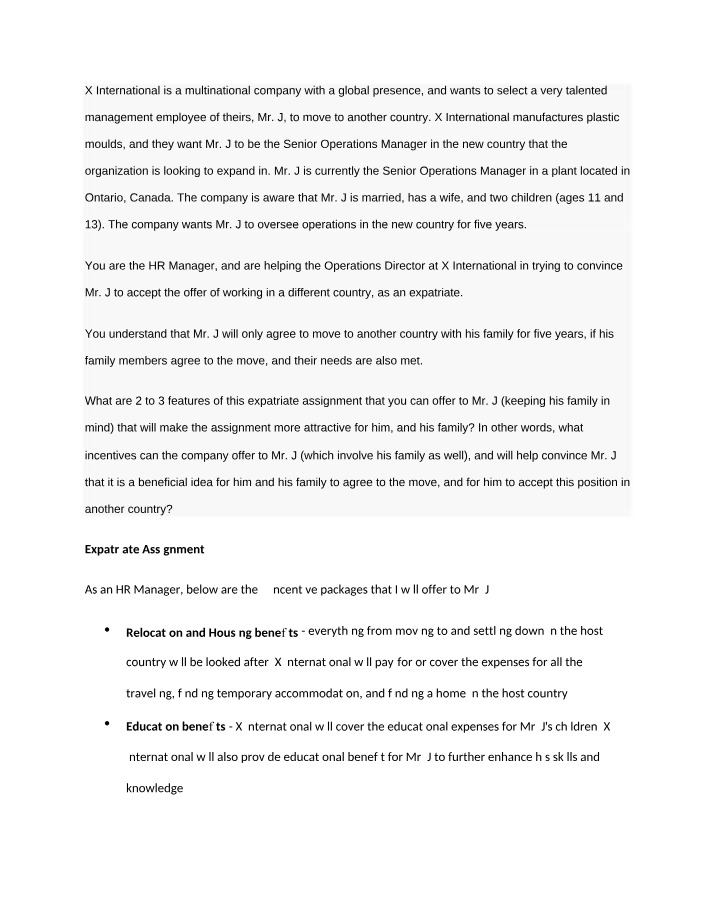 Incentives for Expatriate Relocation, Education, and Health Insurance