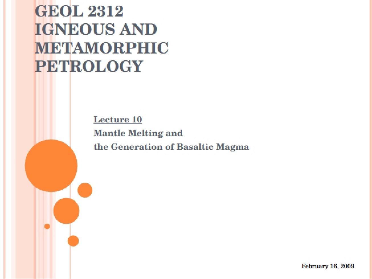 Basaltic Magma Generation via Mantle Melting