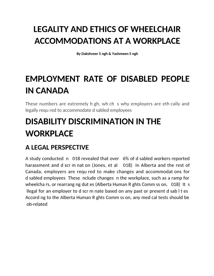 Workplace Wheelchair Accommodations - Legal Obligations