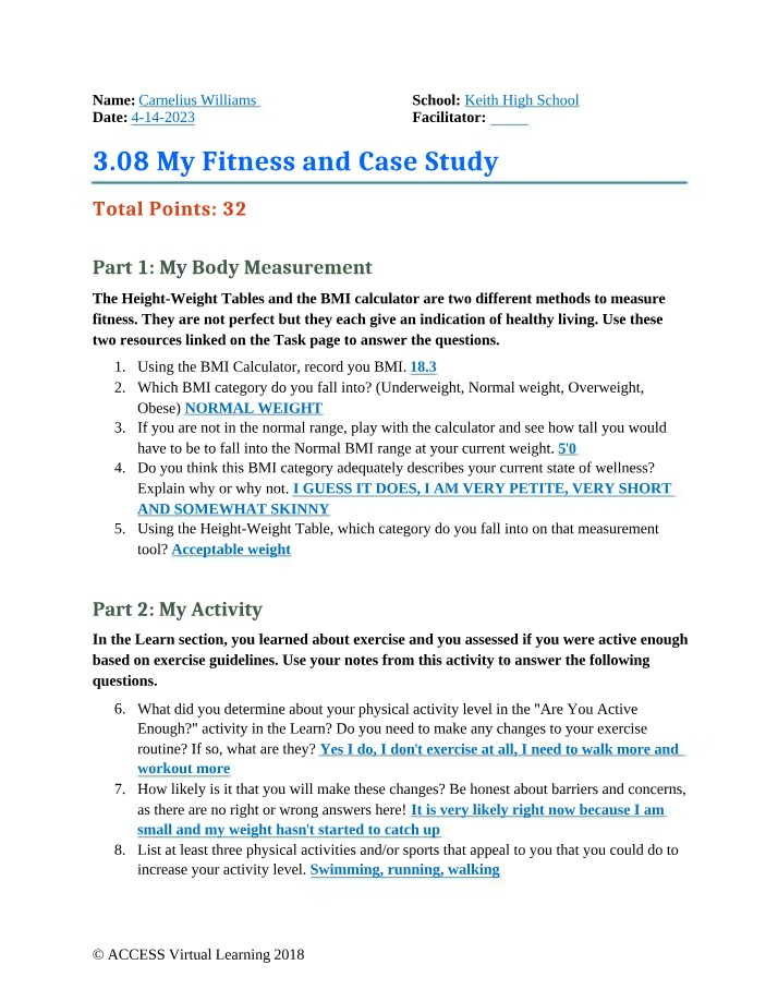 My Fitness Case Study