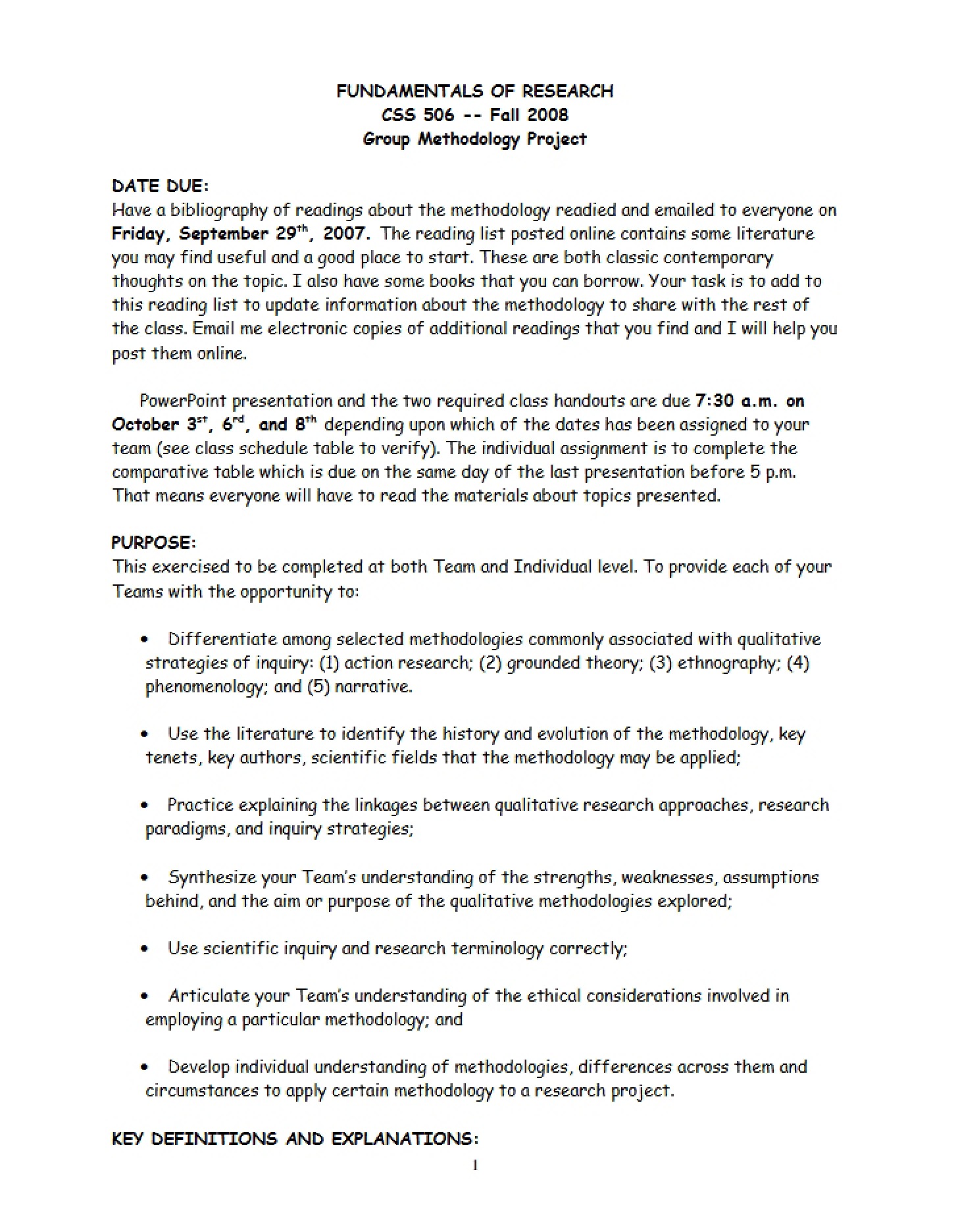 Project 08 Group Methodology