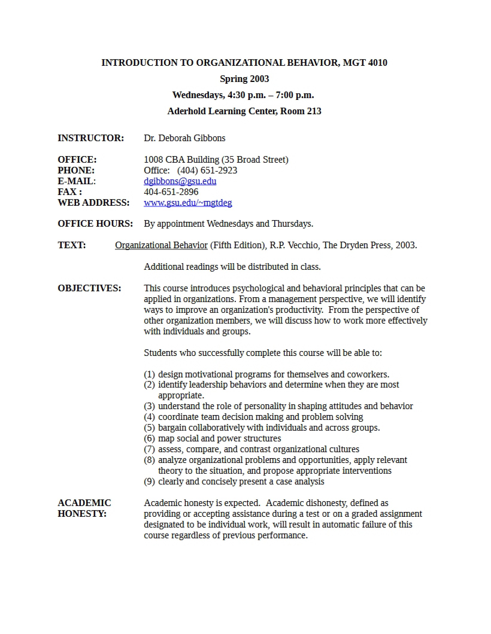 MGT 4010 Syllabus