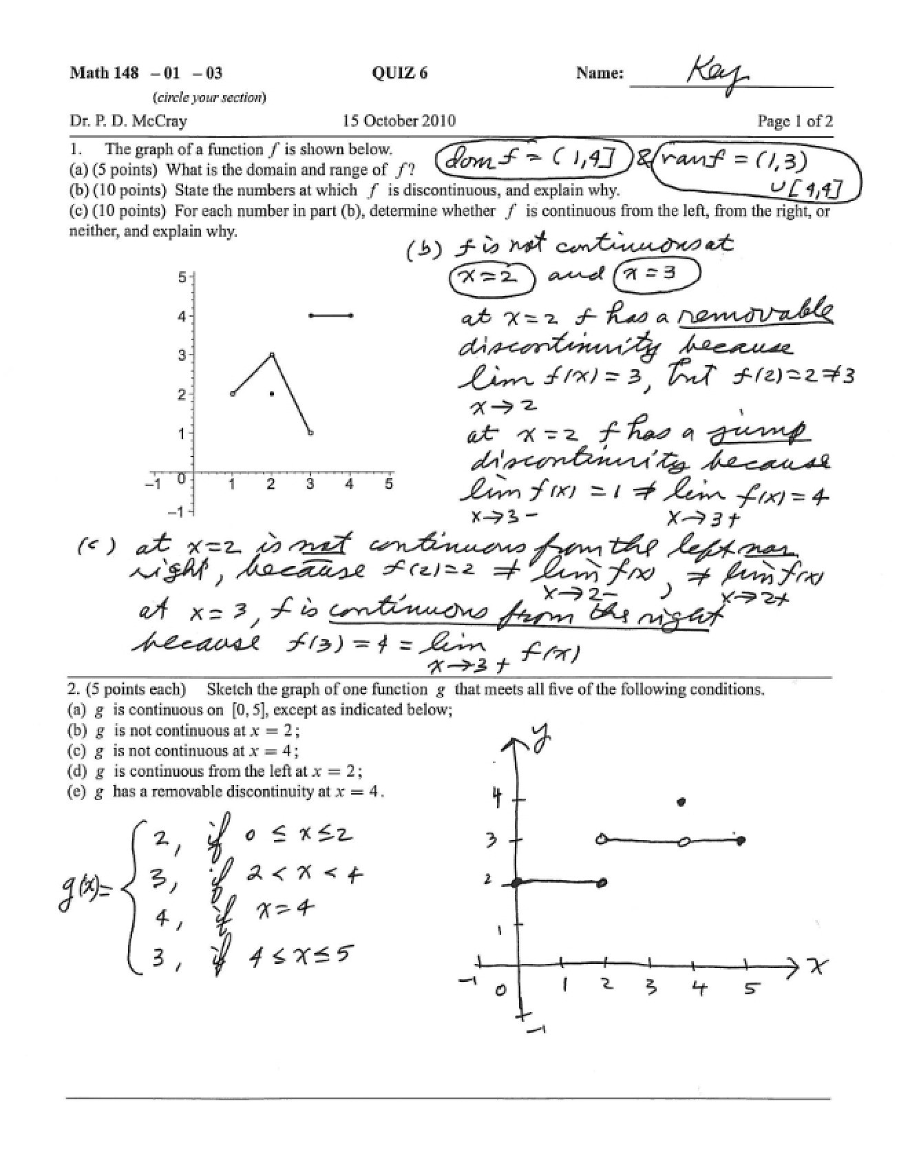 Sixth Quiz on Preparation for Calculus