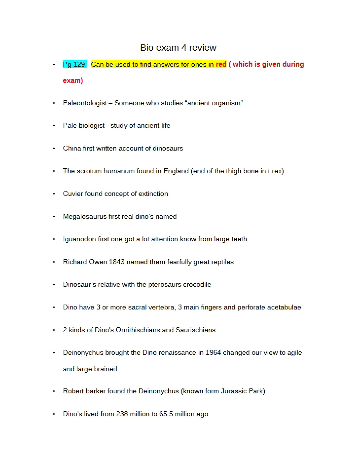 Closing Assessment Review for Biology
