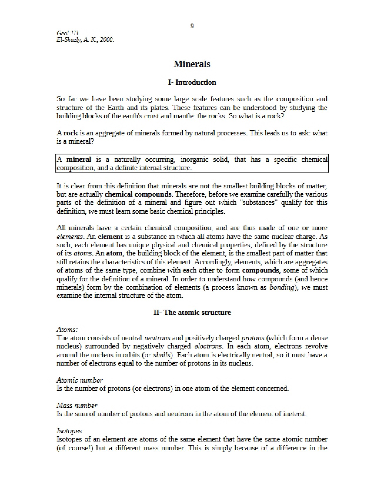 Minerals Part 2