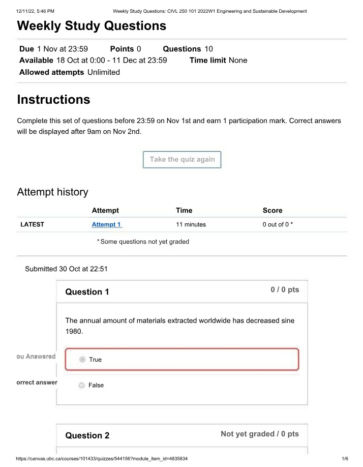 Study Questions - Weekly