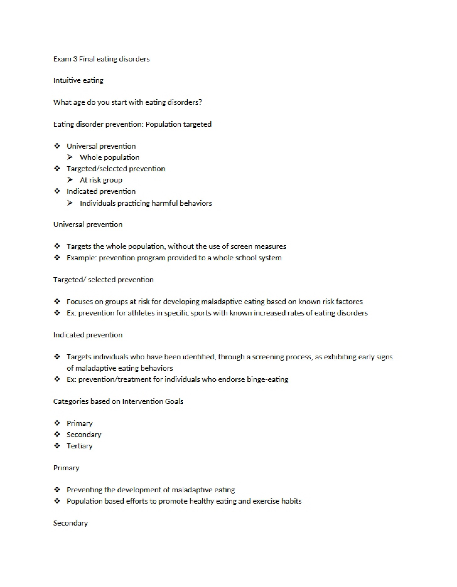 Examination Three