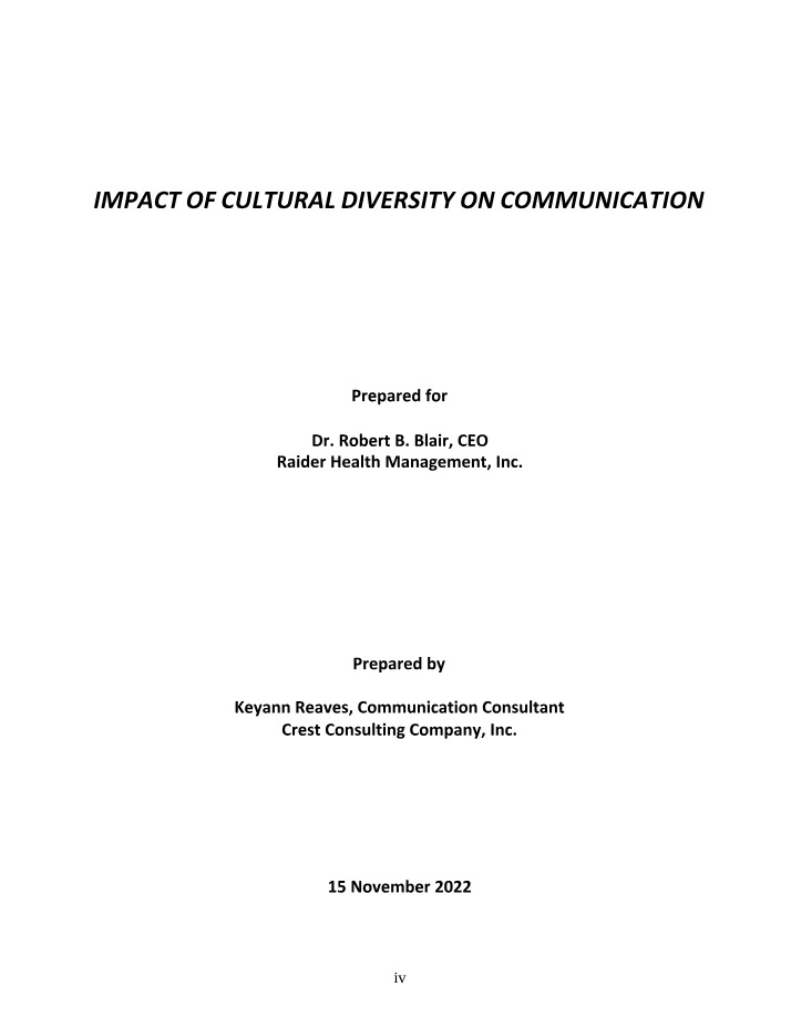 Written Research Report - Reaves