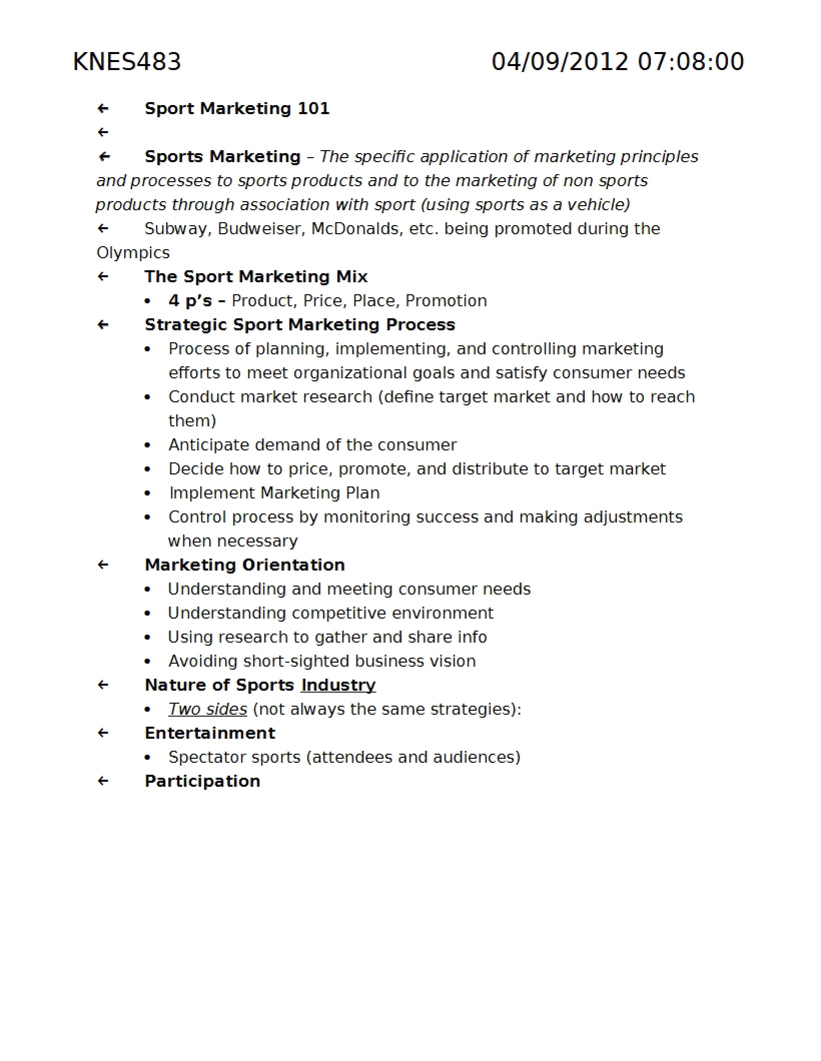 Introduction to Sport Marketing