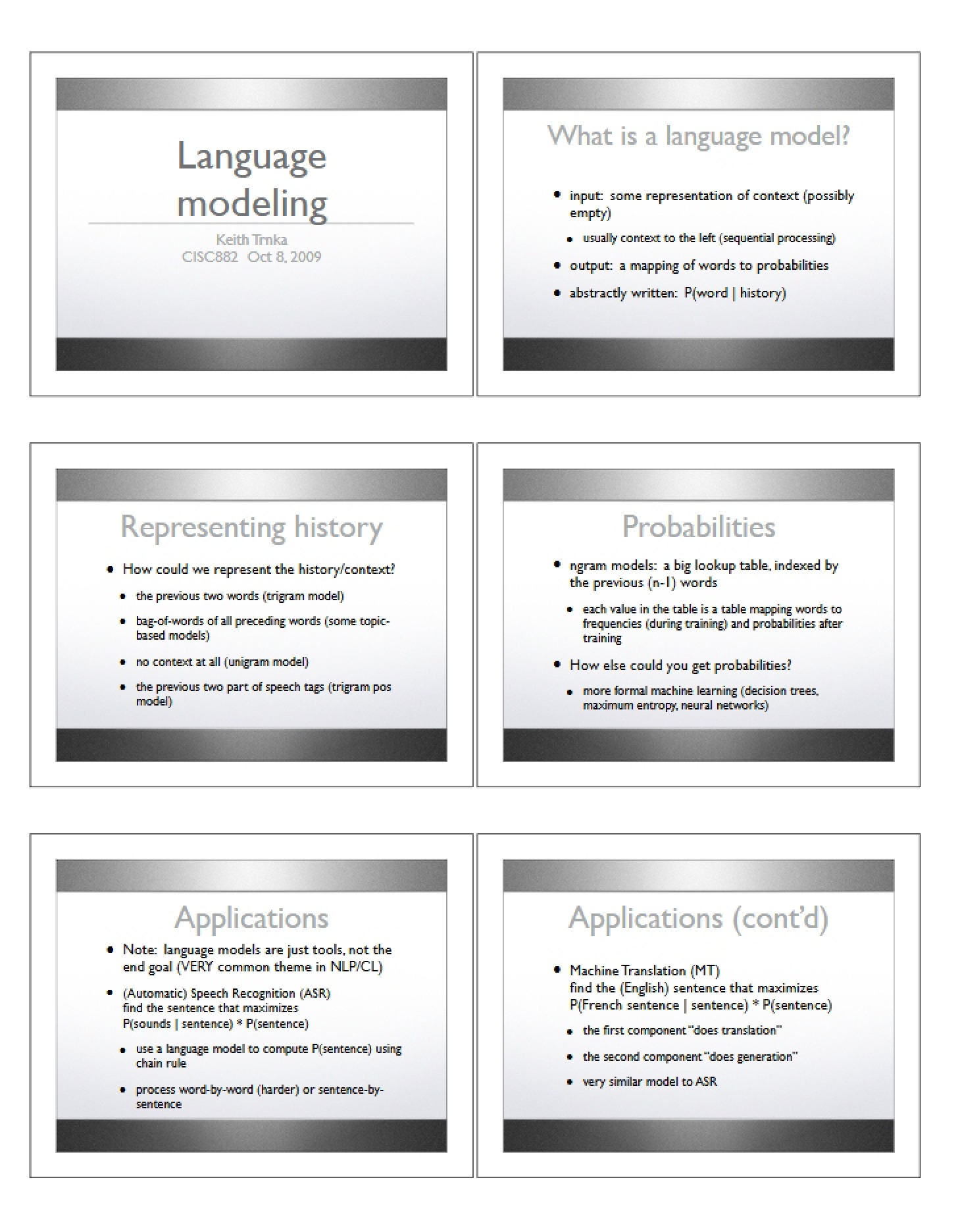 Modeling of Languages