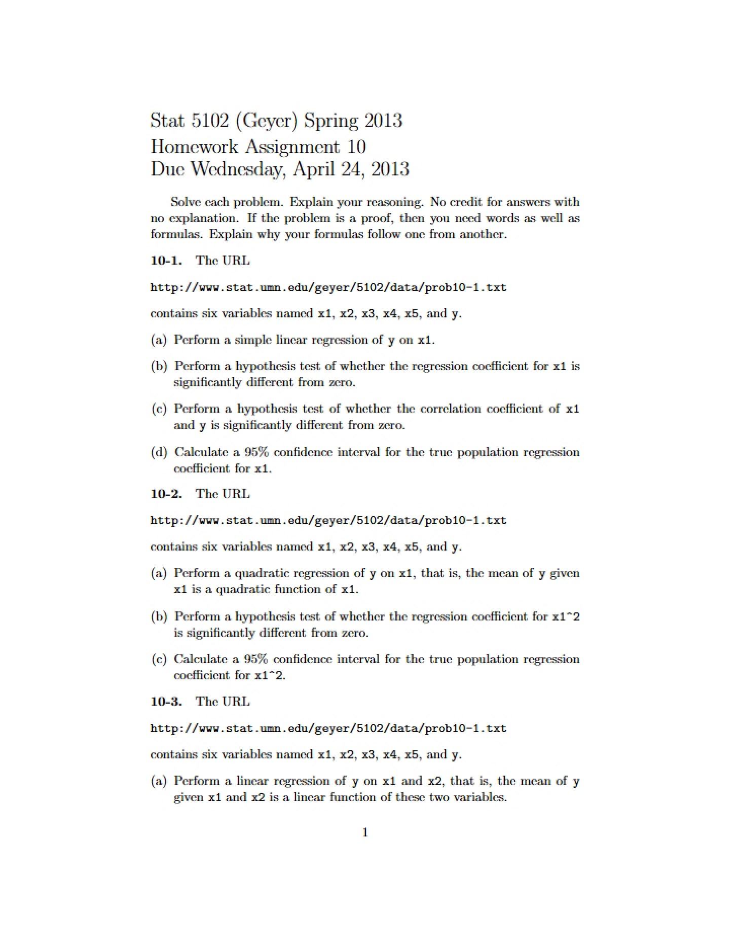 Homework Set