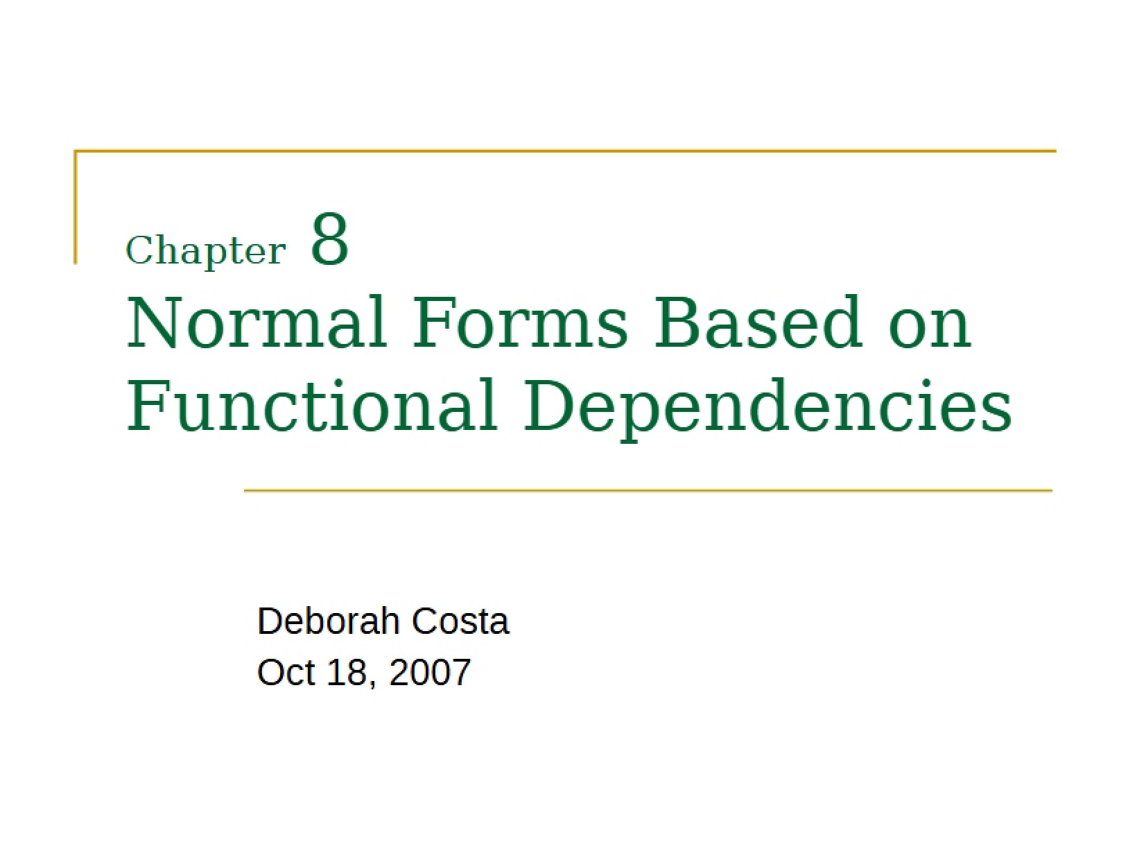 Forms of Normalization