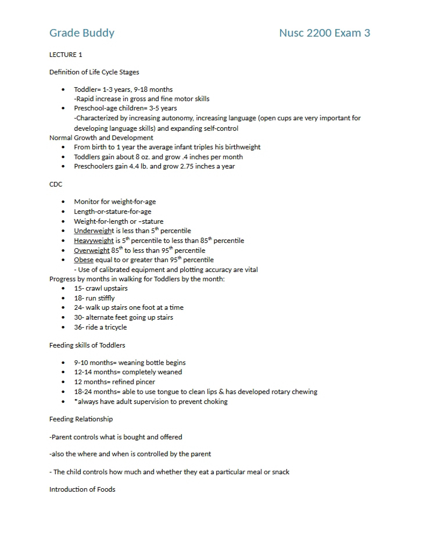 Study Guide for Third Exam