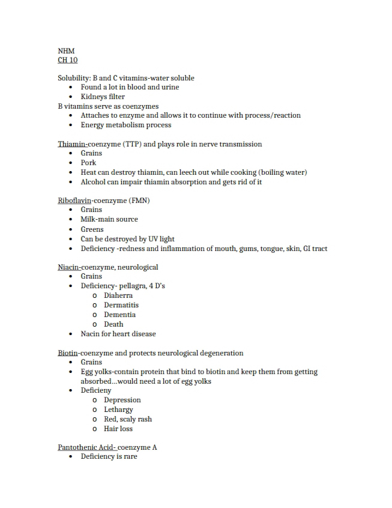 Exam Three Nutrition Notes