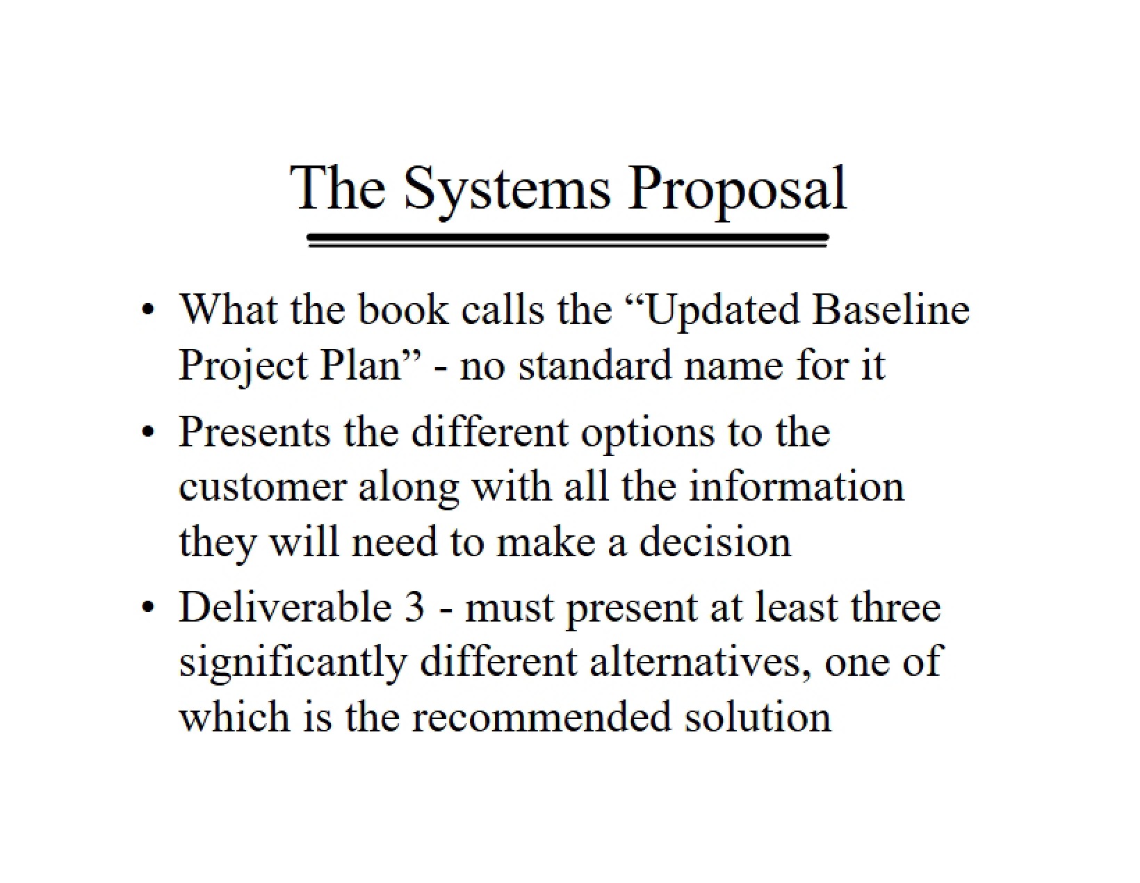Proposal for Systems