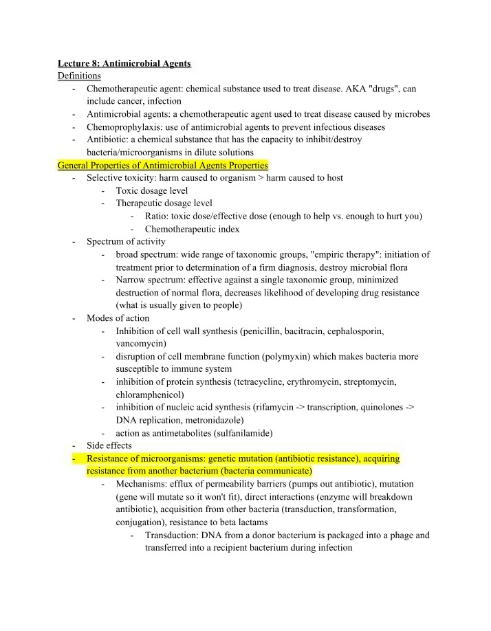 Antimicrobial Agents - Part A
