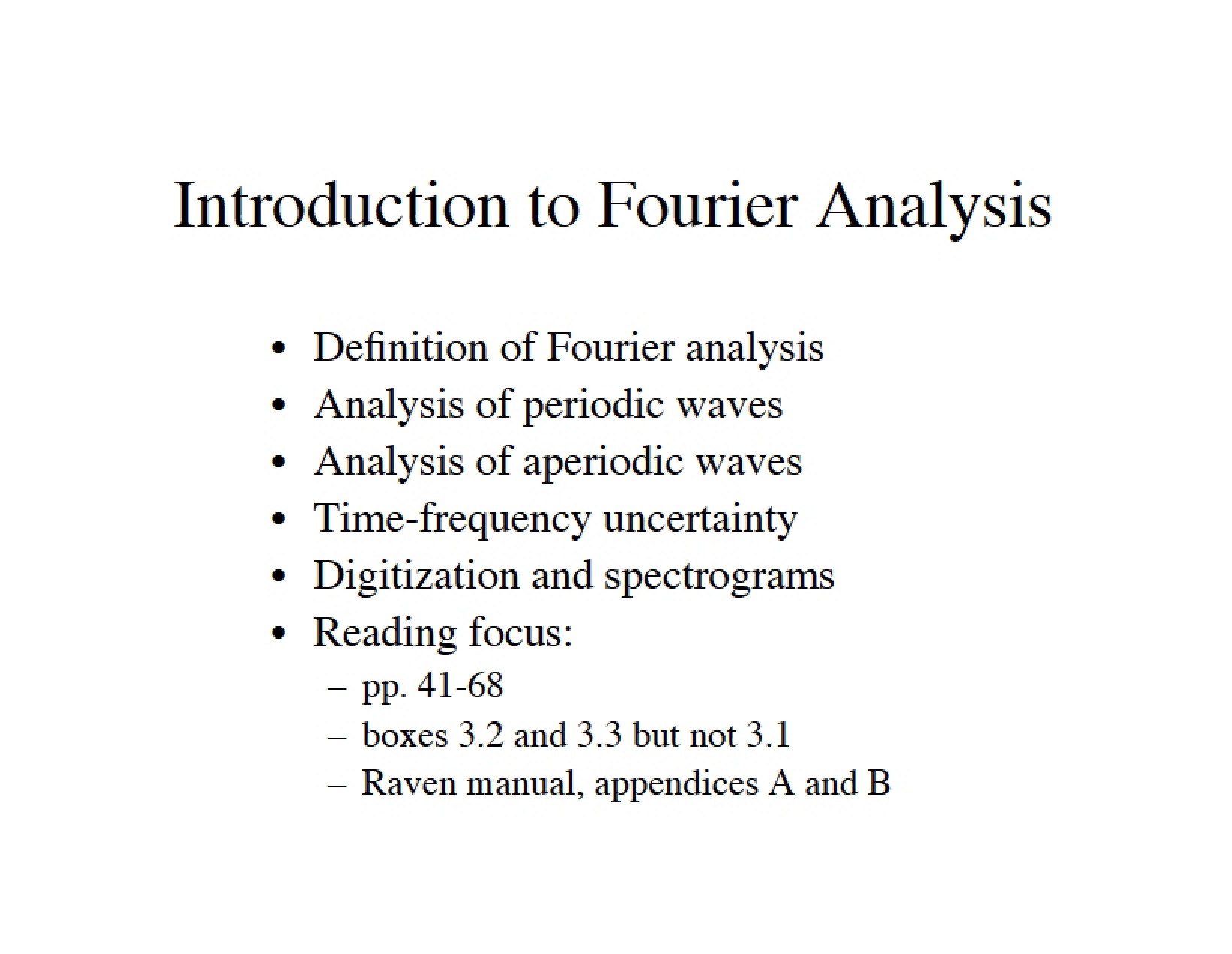 Mathematical Signal Processing Fourier Analysis Basics