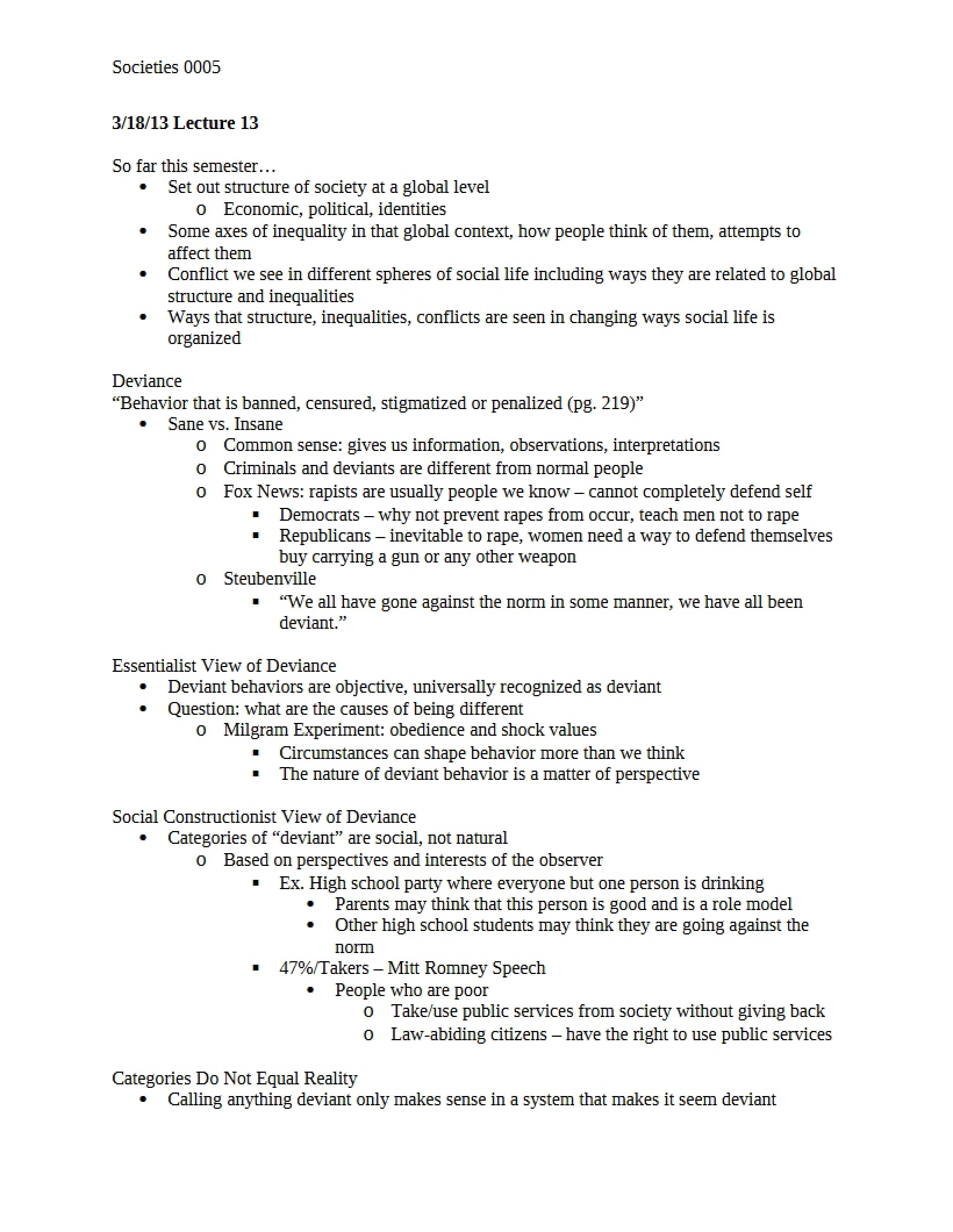 Class Notes for Societies